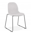 Chaise design gris clair en tissu et métal Meteora