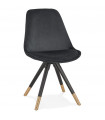 Chaise design noir en tissu et bois Hoop