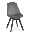 Chaise design gris en tissu et bois Kolo