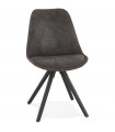 Chaise design gris foncé en tissu et bois Bluffton