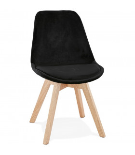 Chaise design noir en tissu et bois Kolo