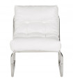 Fauteuil design (non empilable) blanc en similicuir Ava