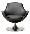 Fauteuil design noir en similicuir Leoni