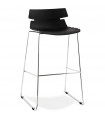 Tabouret de bar design noir en plastique Livia