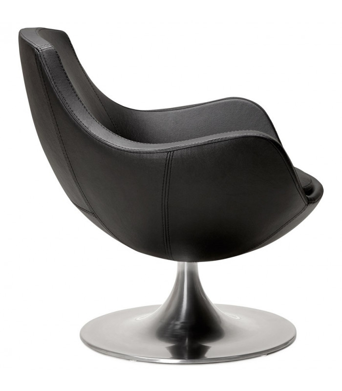 Fauteuil design noir en similicuir Leoni