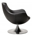 Fauteuil design noir en similicuir Leoni