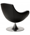 Fauteuil design noir en similicuir Leoni