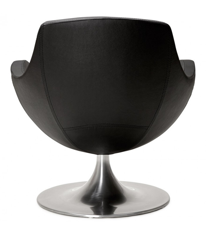 Fauteuil design noir en similicuir Leoni