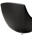 Fauteuil design noir en similicuir Leoni