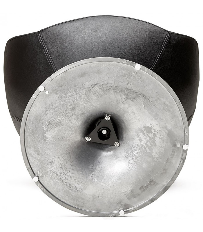 Fauteuil design noir en similicuir Leoni