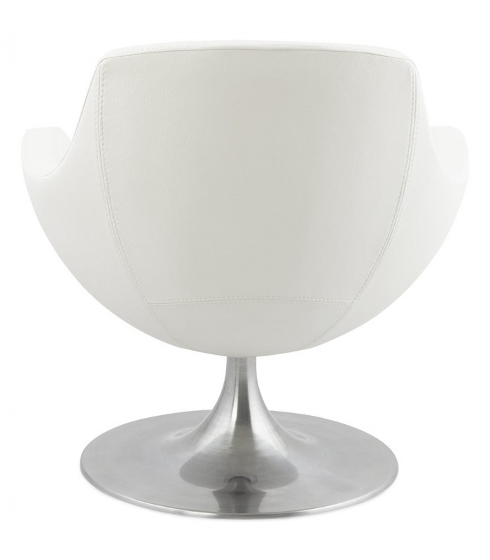 Fauteuil design blanc en similicuir Leoni