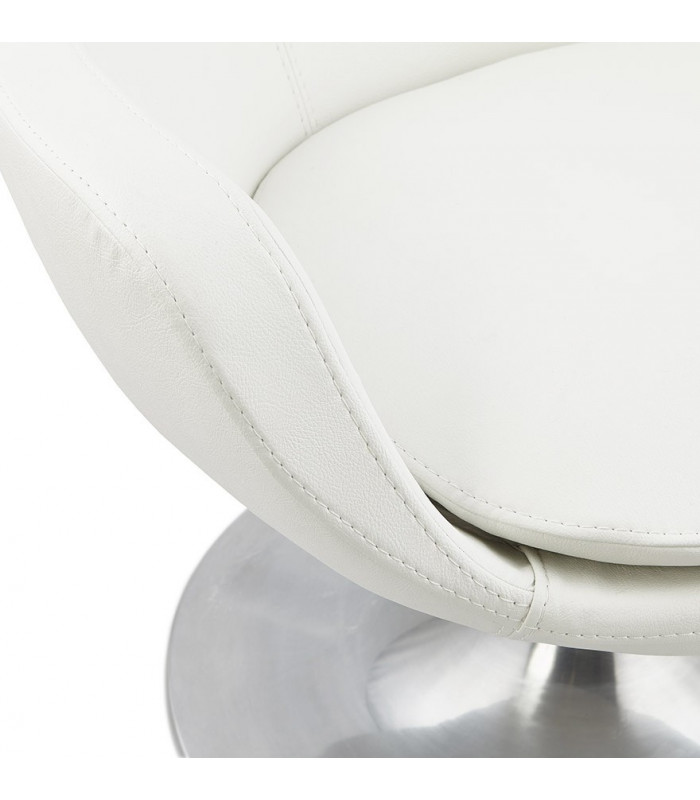 Fauteuil design blanc en similicuir Leoni