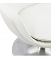 Fauteuil design blanc en similicuir Leoni