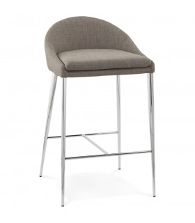 Tabouret de bar design gris en tissu Odyssey