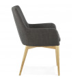 Fauteuil design gris foncé en tissu Dean