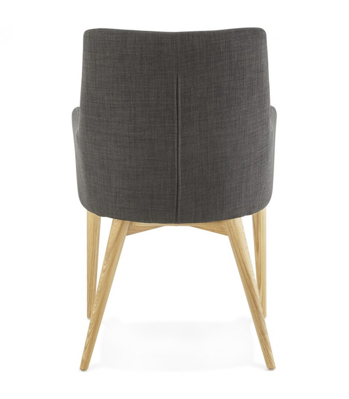 Fauteuil design gris foncé en tissu Dean
