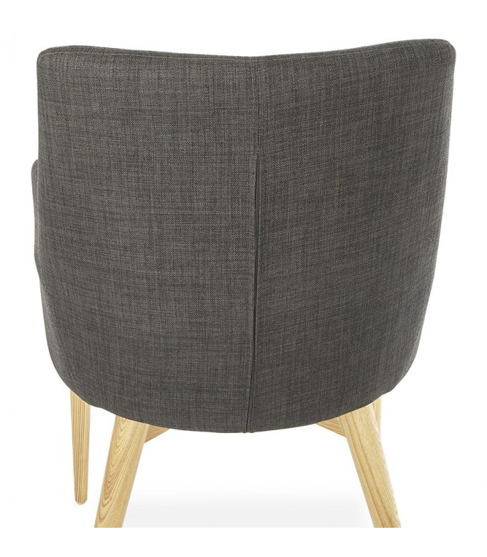 Fauteuil design gris foncé en tissu Dean