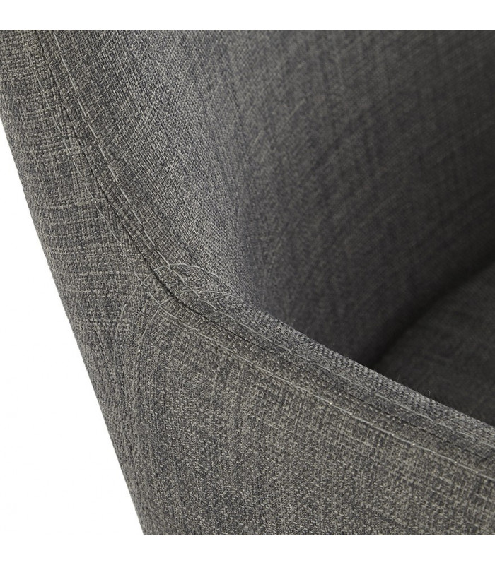 Fauteuil design gris foncé en tissu Dean