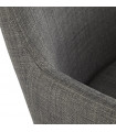 Fauteuil design gris foncé en tissu Dean