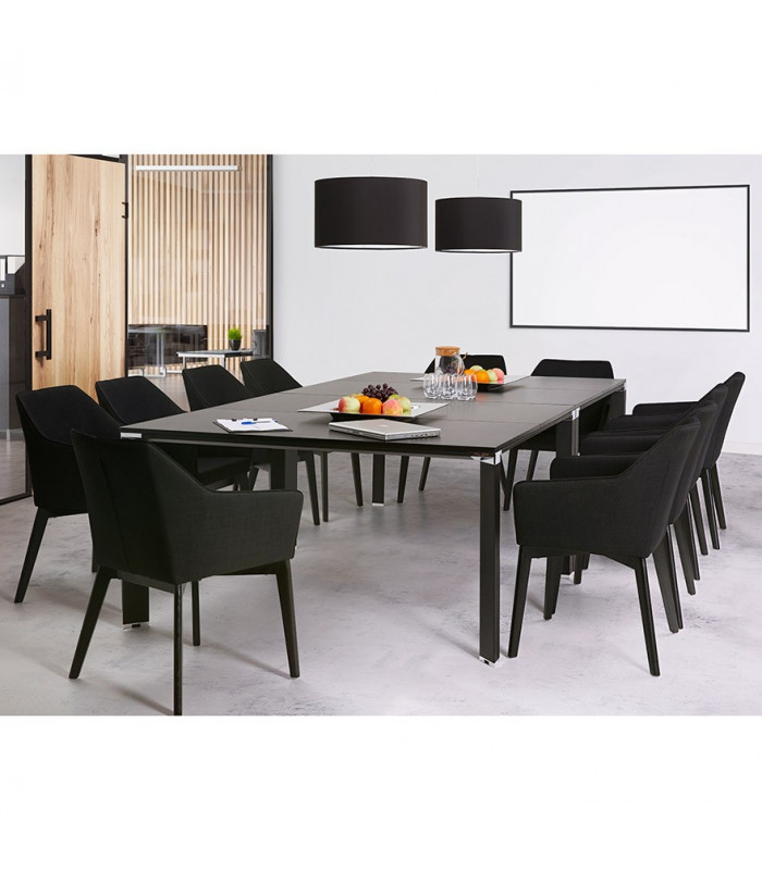 Fauteuil design noir en tissu Obi