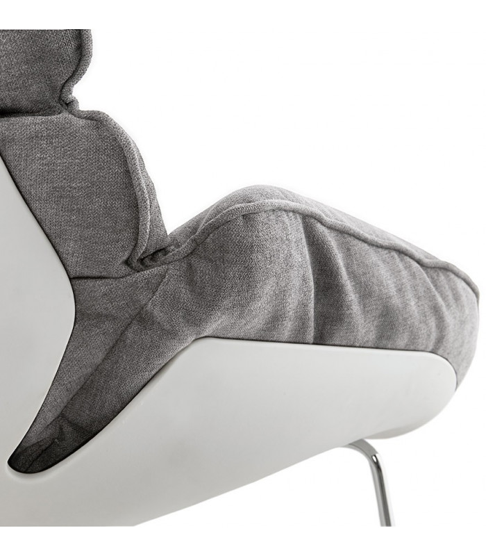 Fauteuil design gris clair en tissu Langella