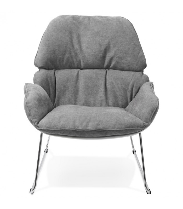Fauteuil design gris clair en tissu Melbury