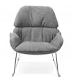 Fauteuil design gris clair en tissu Melbury