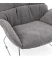 Fauteuil design gris clair en tissu Melbury