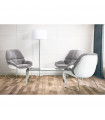 Fauteuil design gris clair en tissu Melbury
