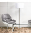 Fauteuil design gris clair en tissu Melbury