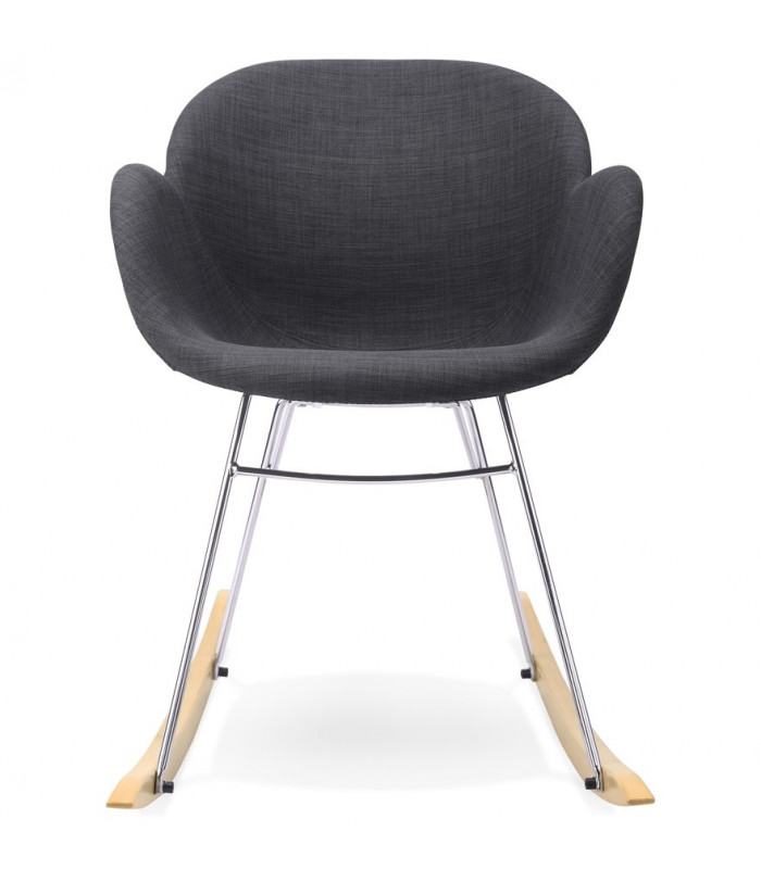 Fauteuil design gris foncé en tissu Ozias