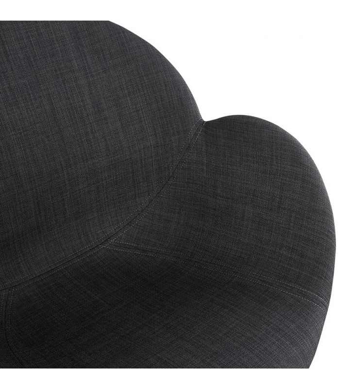 Fauteuil design gris foncé en tissu Ozias