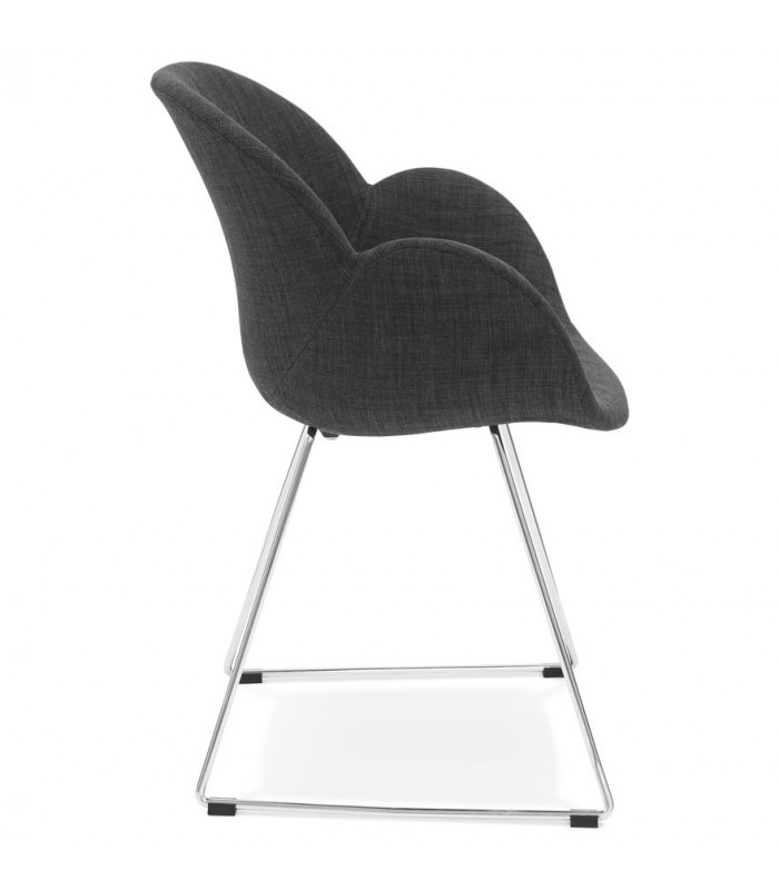 Fauteuil design gris foncé en tissu Ortona