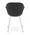 Fauteuil design gris foncé en tissu Ortona