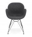 Fauteuil design gris foncé en tissu Concord