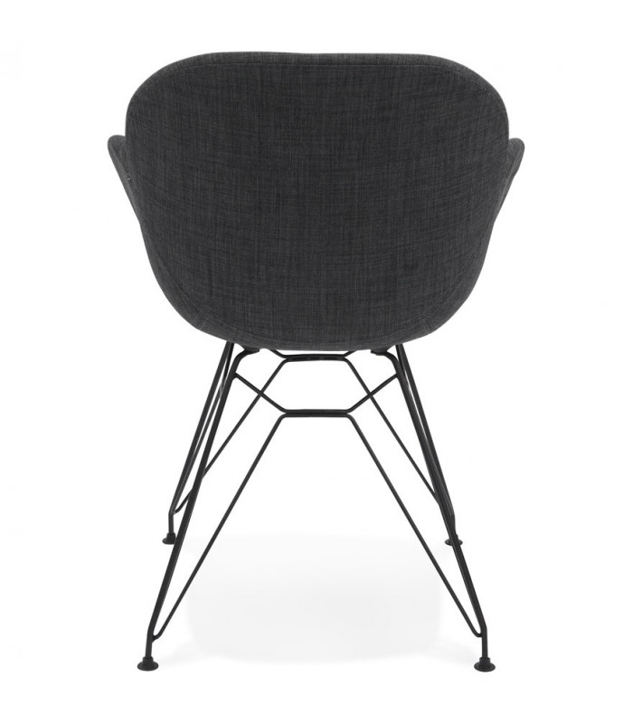 Fauteuil design gris foncé en tissu Concord