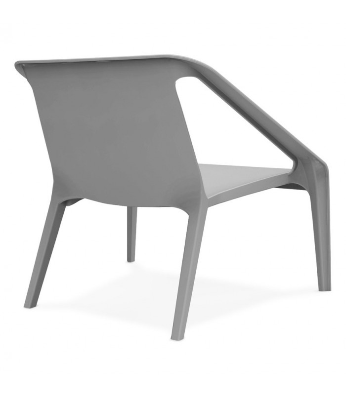 Fauteuil design gris foncé en plastique Morad