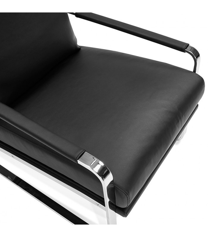 Fauteuil design noir en similicuir Adams