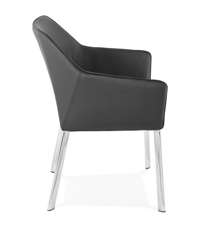 Fauteuil design noir en similicuir Gigo