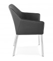 Fauteuil design noir en similicuir Gigo