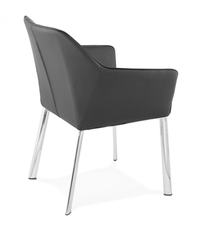 Fauteuil design noir en similicuir Gigo