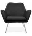 Fauteuil design noir en similicuir Grove