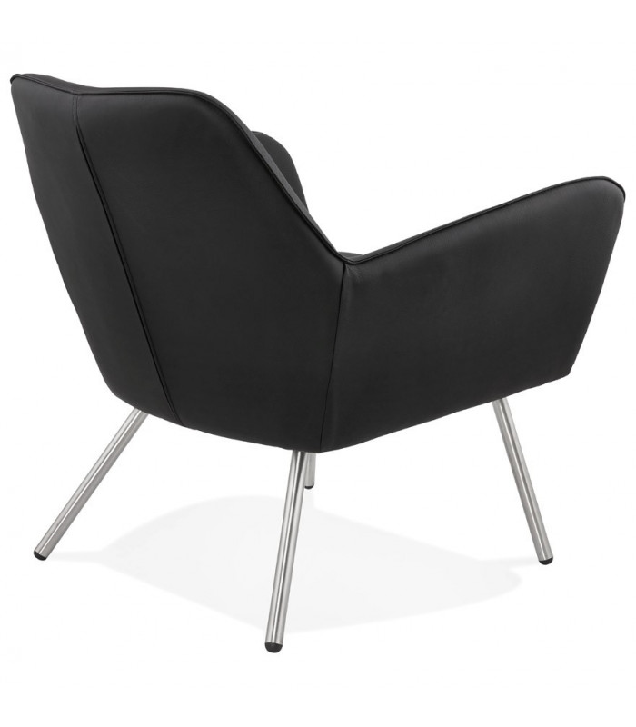Fauteuil design noir en similicuir Grove