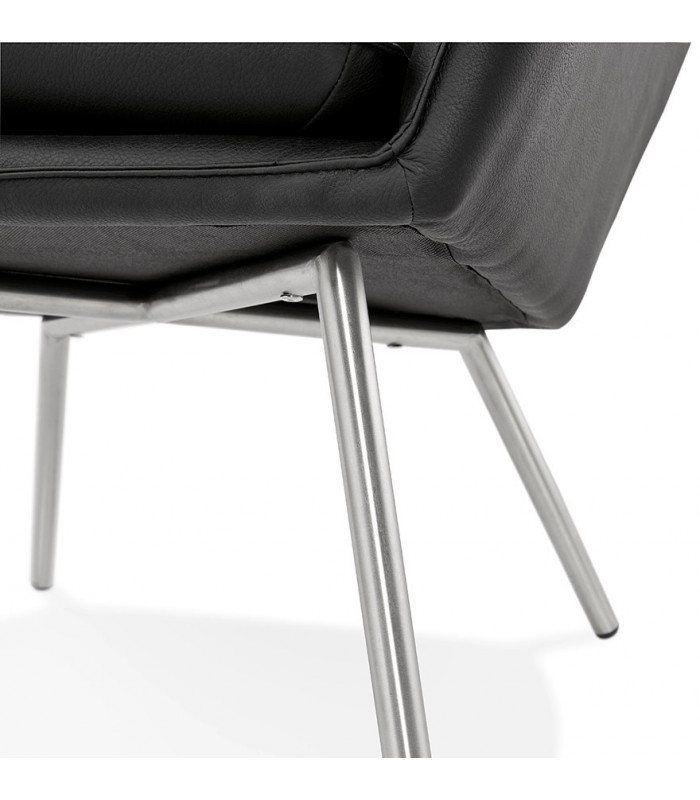 Fauteuil design noir en similicuir Grove