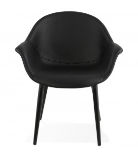 Fauteuil design noir en similicuir Henley