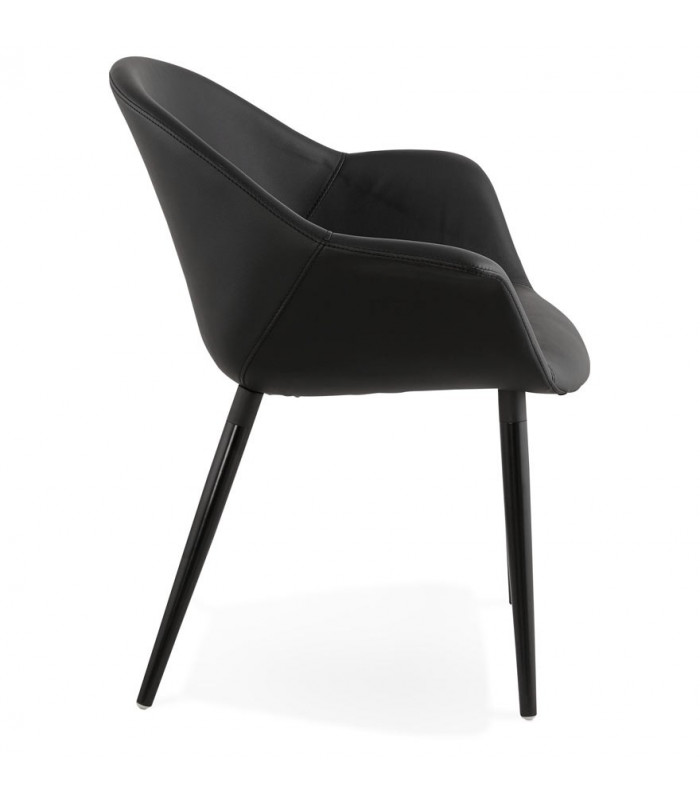 Fauteuil design noir en similicuir Henley
