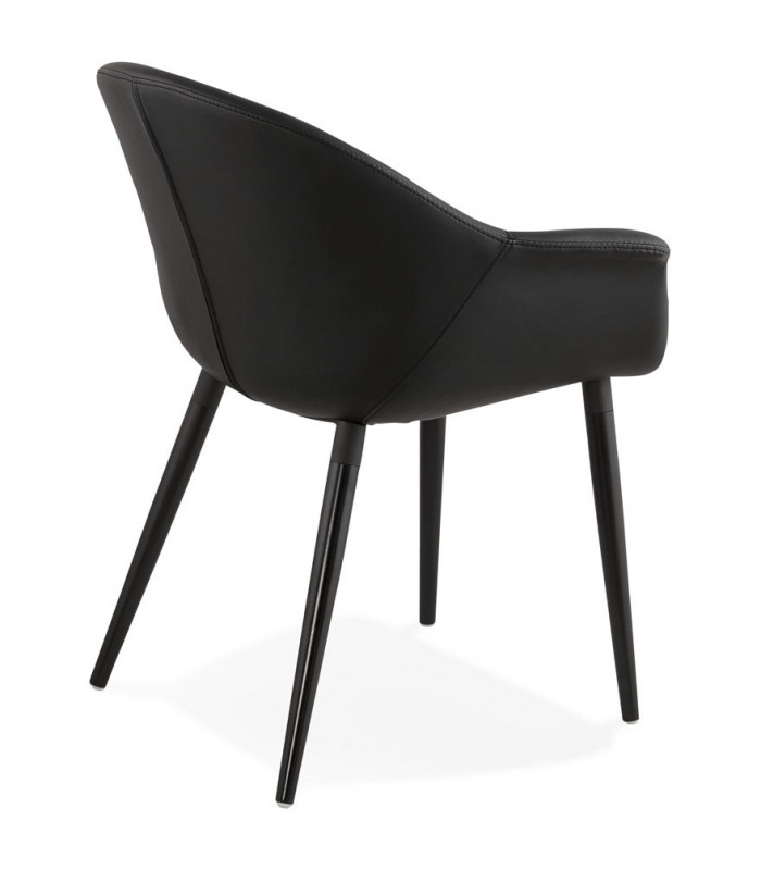 Fauteuil design noir en similicuir Henley