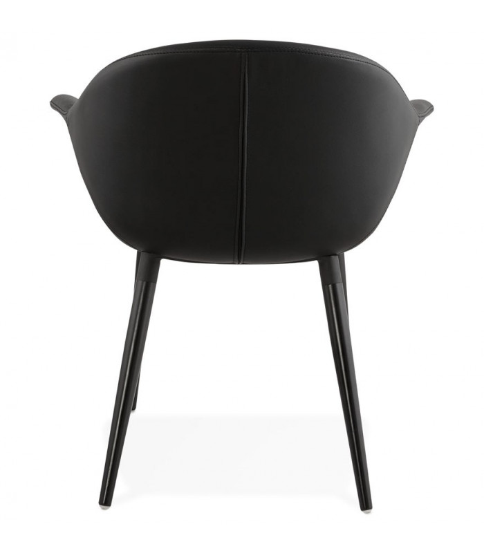 Fauteuil design noir en similicuir Henley