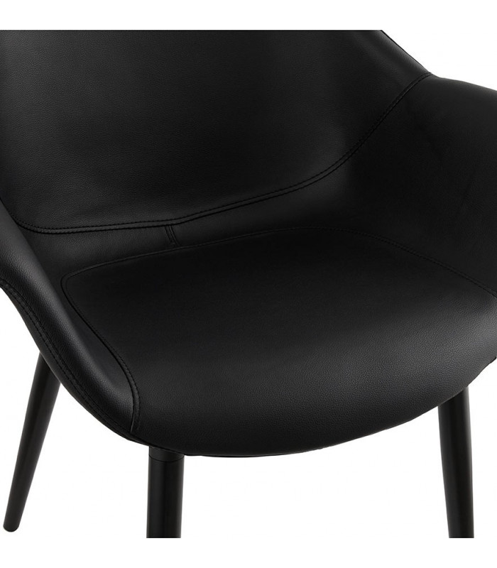 Fauteuil design noir en similicuir Henley