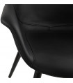 Fauteuil design noir en similicuir Henley